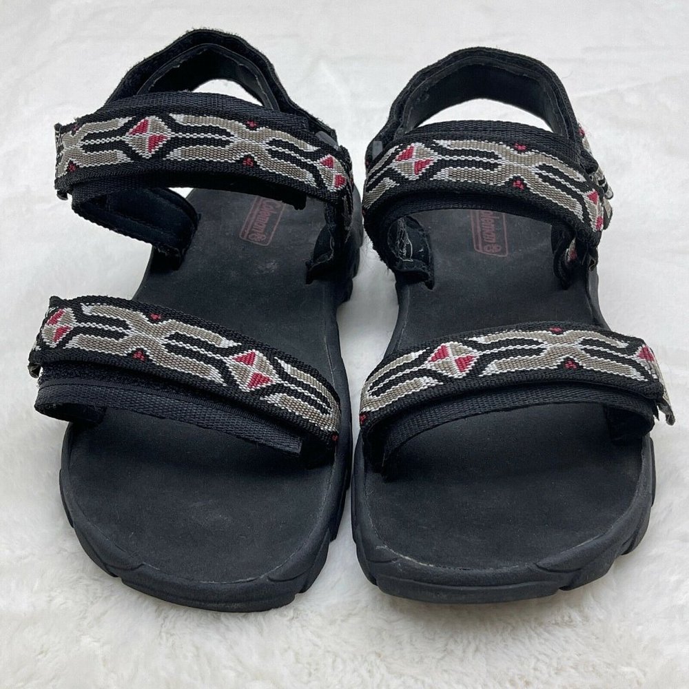 Coleman Sand Lake Open Toe Sandals Men Size 9 Hook & Loop Black